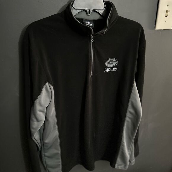 Green Bay Packers NFL Polar Fleece Embroidered Pullover 3/4 Zip Sweatshirt M - Picture 5 of 8